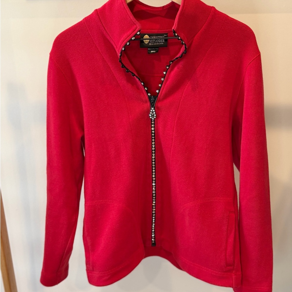 Christine Alexander Red Zip-Up Jacket